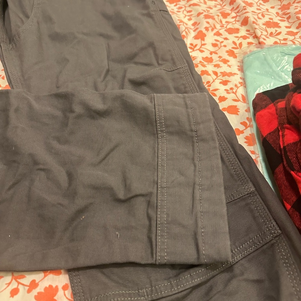 Men’s Carhartt Rugged Flex Canvas Bib Overalls in Granite - Picture 4 of 8